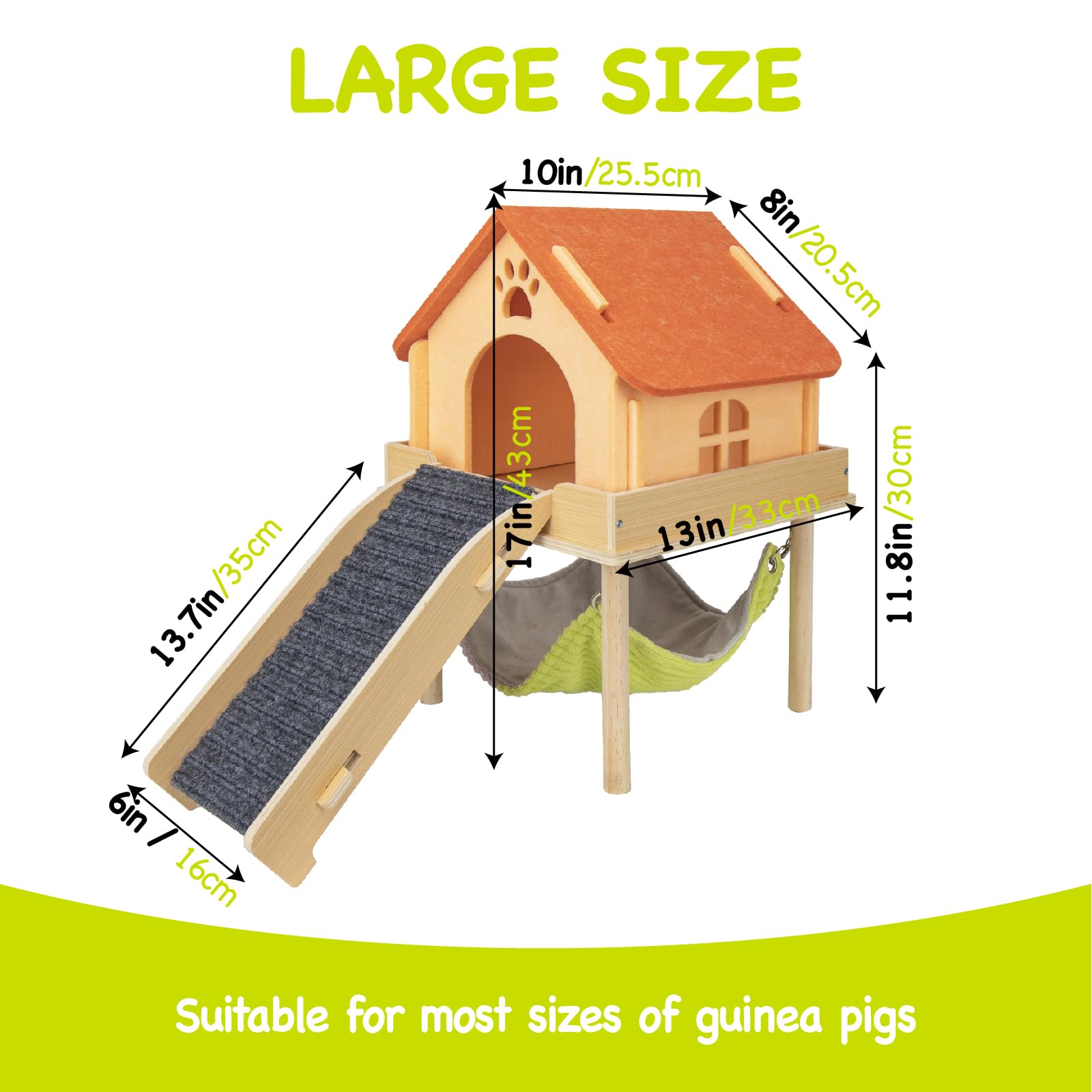 Besnew guinea pig stairs with felt pads for easy climbing.