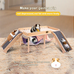 BESNEW guinea pig hammock stairs show easy climbing with wide, non-slip steps.