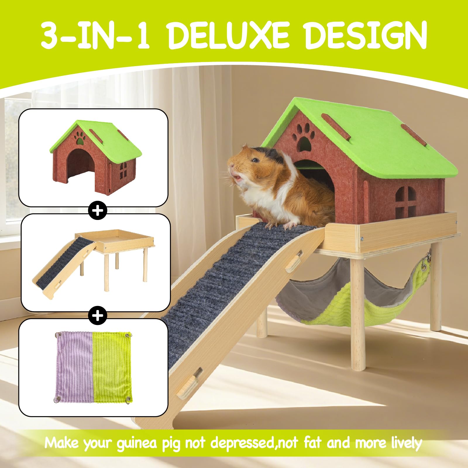 BESNEW guinea pig hideout house close-up for cozy privacy and nap spots.