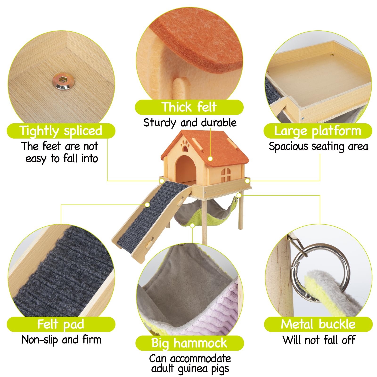 Besnew natural wood construction offers durable, pet-safe material.