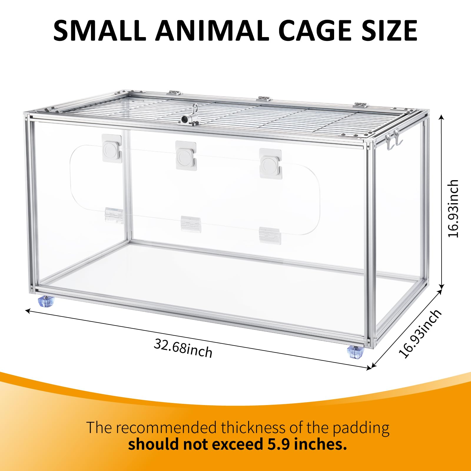 BESNEW ventilation iron mesh top cage demonstrates ample airflow for pets.
