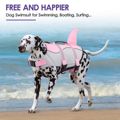 Bess Bridal dog life jacket with reflective trims enhances visibility at dusk.