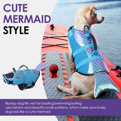 Bess Bridal dog life jacket with rescue handle aids lifting from water.