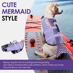 Bess Bridal dog life jacket rescue handle for easy water lifting.