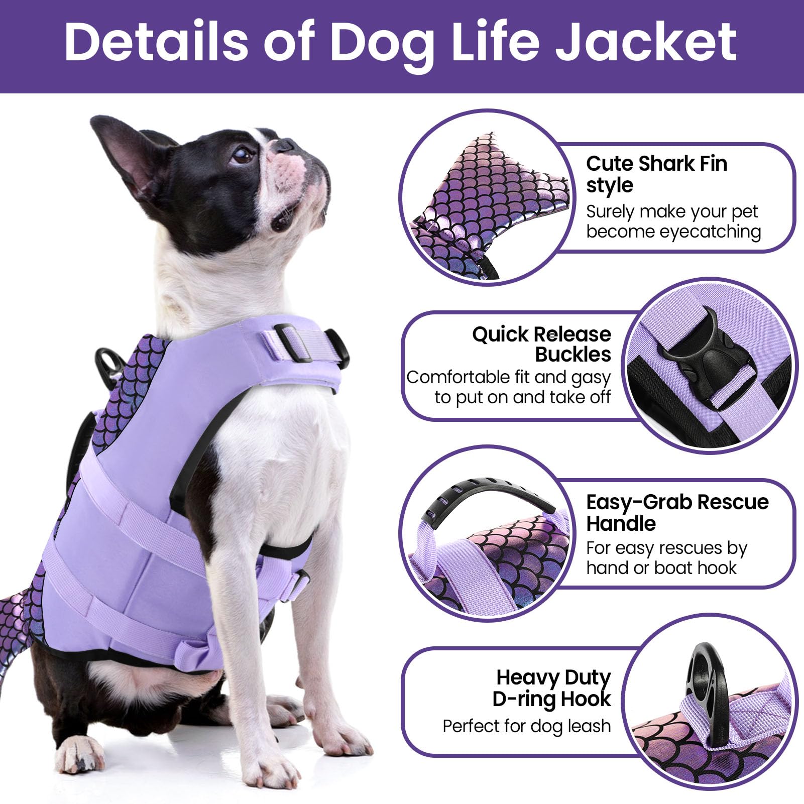 Bess Bridal dog life jacket size chart guides accurate sizing.