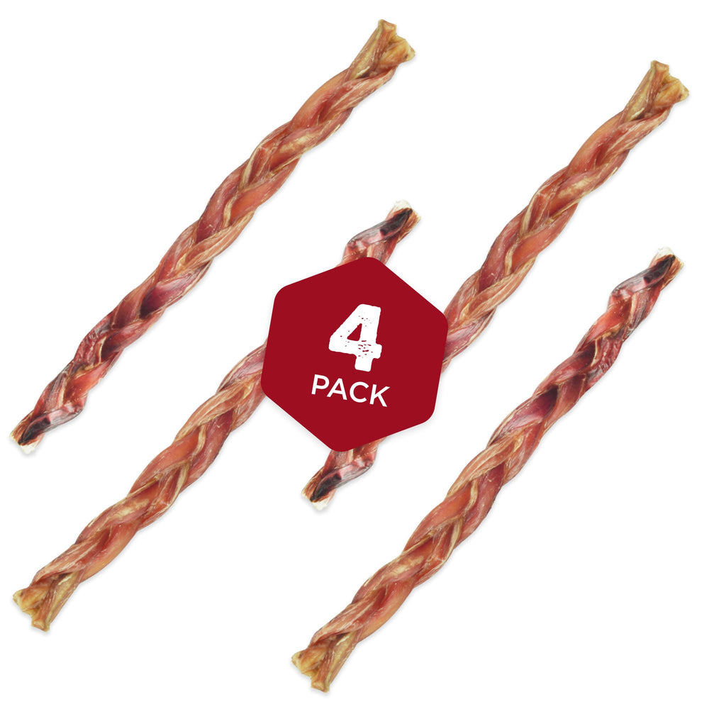 Best Bully Sticks 12inch braided beef chew for large dogs supports dental cleaning