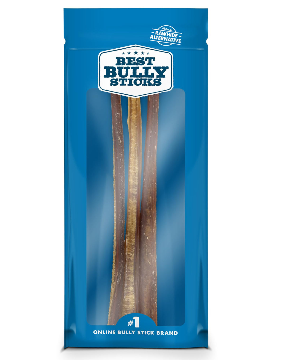 Best Bully Sticks 12inch pack closeup, durable chew for large dogs.