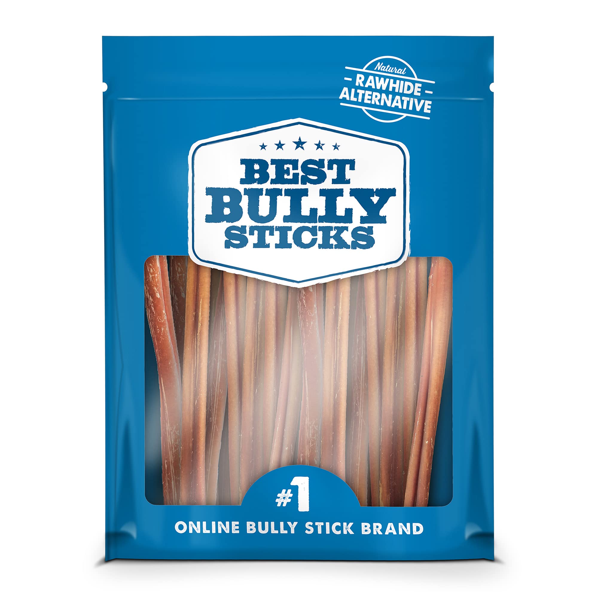 Best Bully Sticks 12-Inch Thin Chew pack—long-lasting, grain-free dog treat for small breeds.