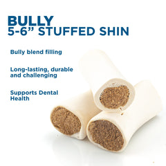Best Bully Sticks 5-6 inch shin bone close-up highlighting hollow, refillable design