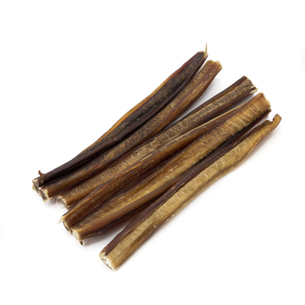 Best Bully Sticks 6-inch Thin Sticks dog-teething close-up emphasizes soothing teething sensations.