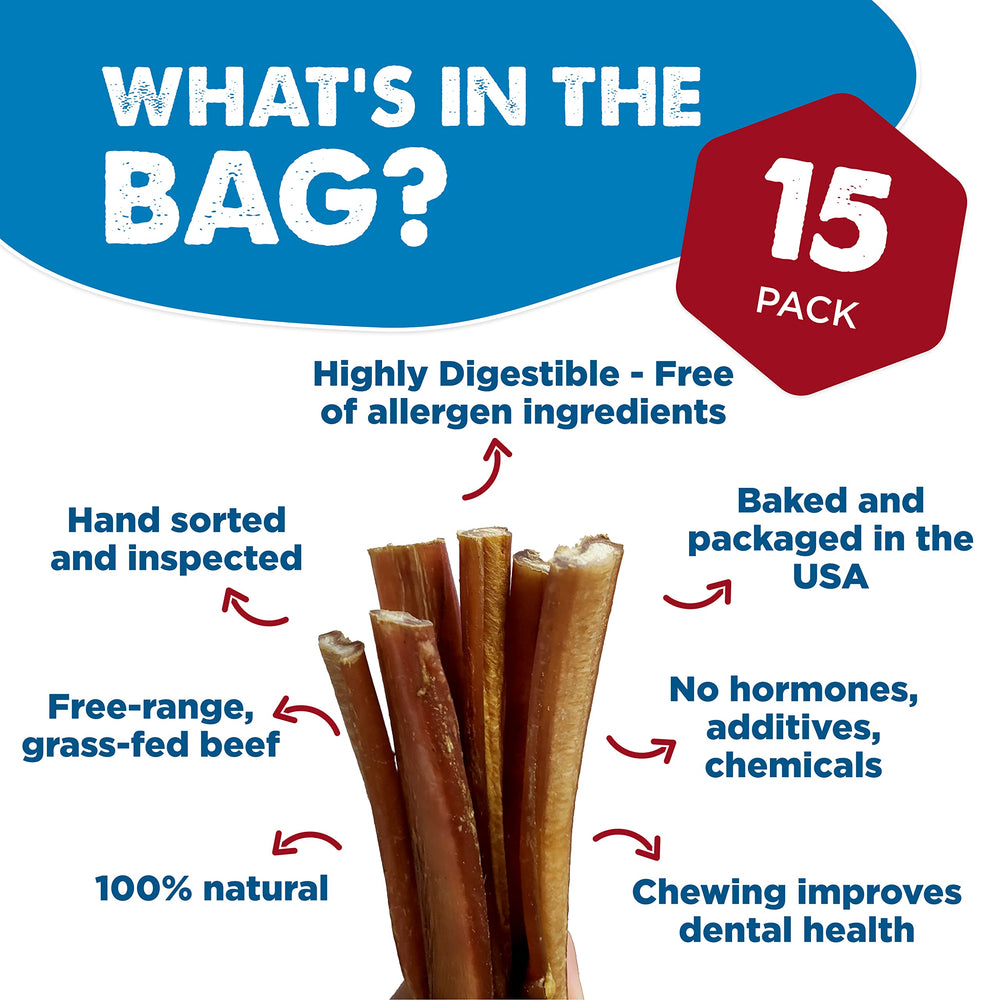 Best Bully Sticks 6 inch dog chew closeup—durable, long-lasting dental health aid.