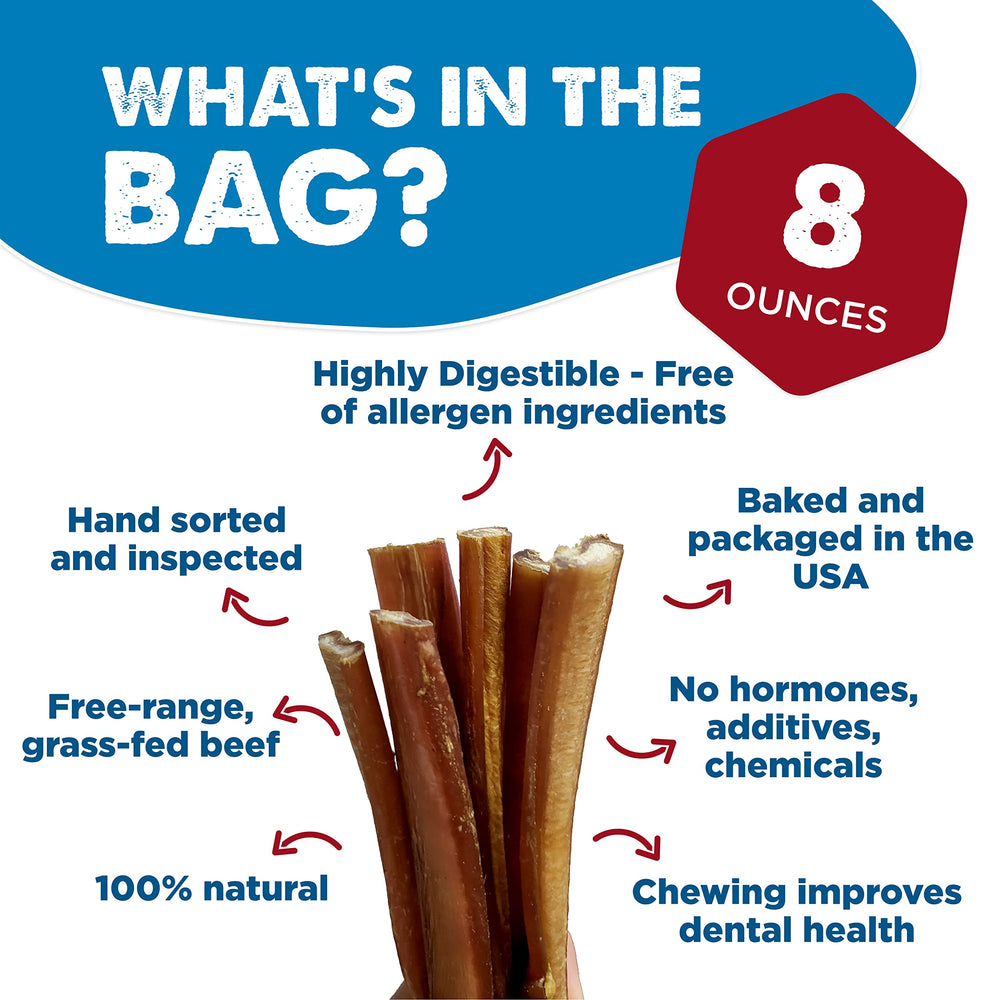 Best Bully Sticks 8oz pack image shows convenient single-ingredient beef chew