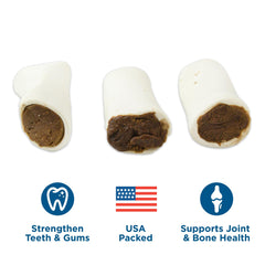 Best Bully Sticks shin bone dental-benefit close-up shows tartar scraping