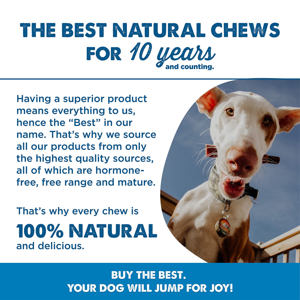 Best Bully Sticks collagen sticks are rawhide-free and hormone-free treats for dogs.