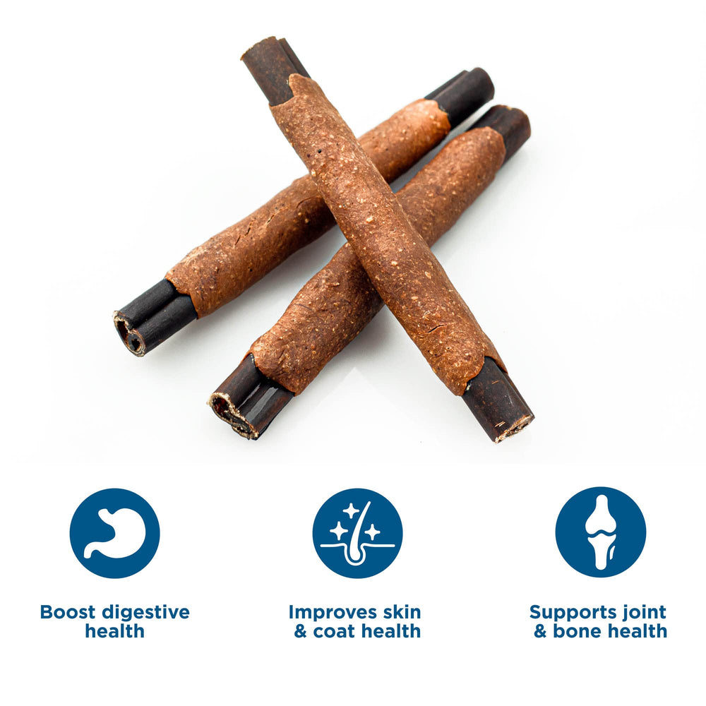 Best Bully Sticks durable dog chew cross-section illustrates texture and long-lasting entertainment.