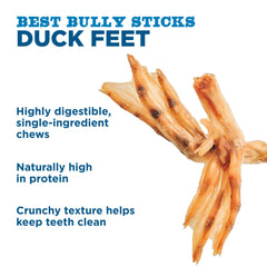 Best Bully Sticks Duck Feet crunch close-up highlighting dental-friendly texture