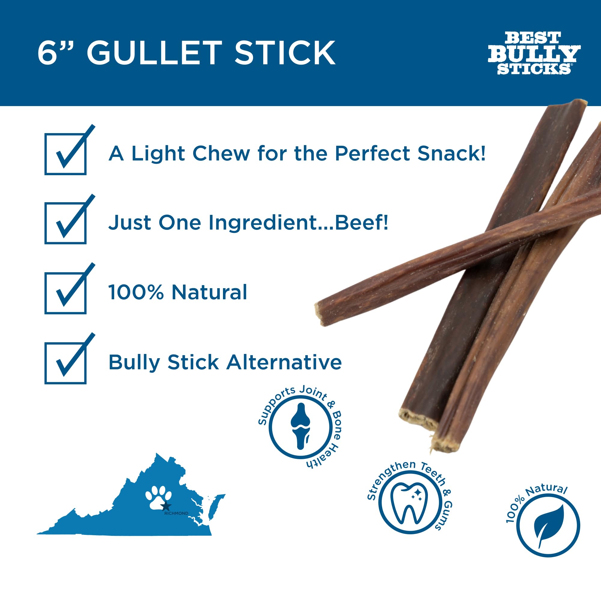 Best Bully Sticks free-range beef gullet aroma hints at savory flavor