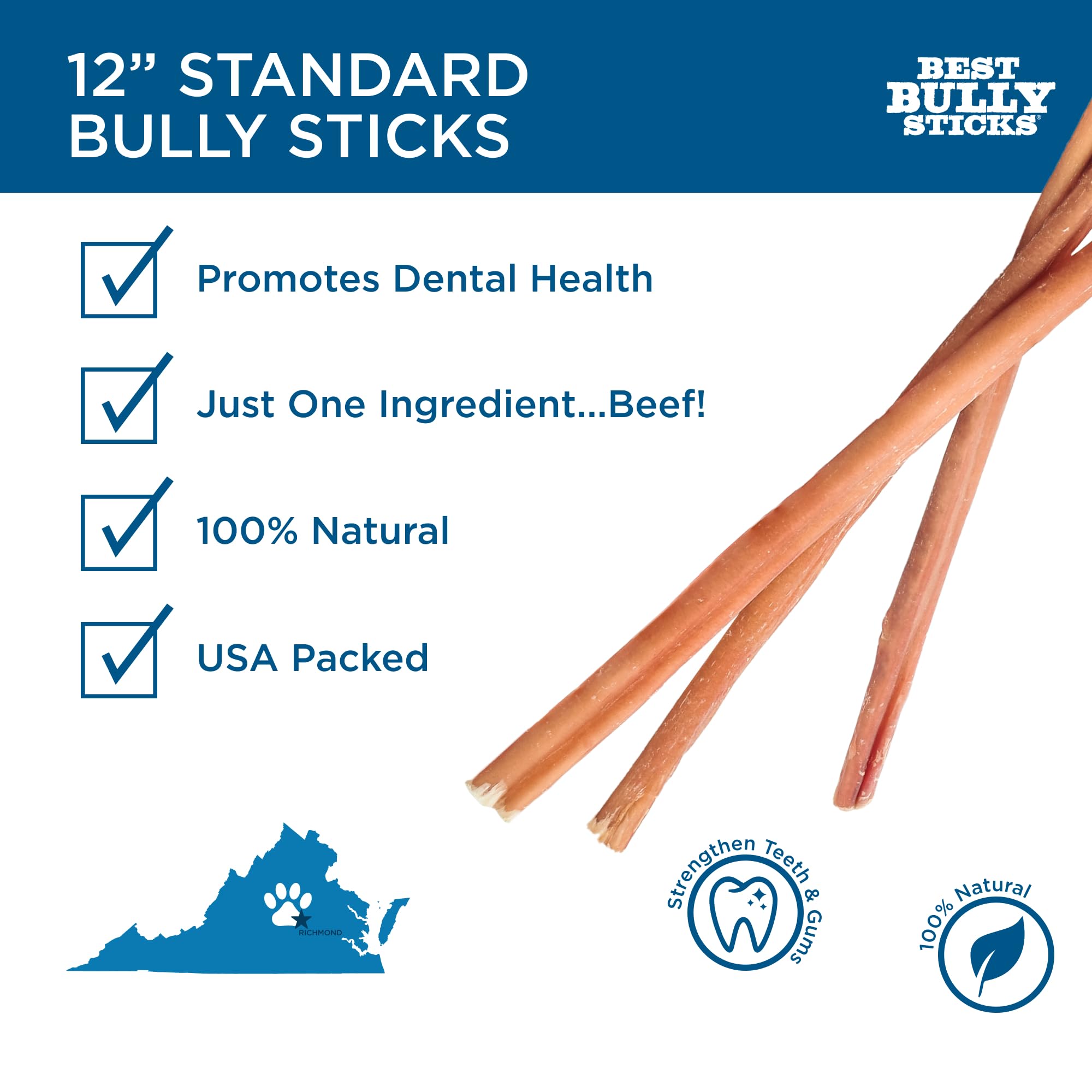 Best Bully Sticks grain-free single-ingredient chew highlights simple ingredients.