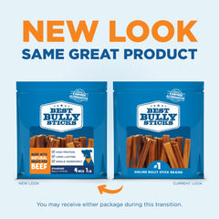 Best Bully Sticks grass-fed beef single-ingredient chew offers natural protein.