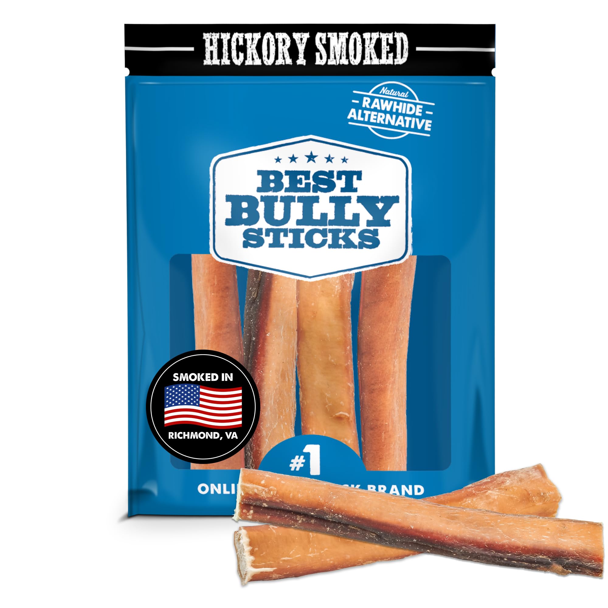 Best Bully Sticks hickory smoked 6in bully stick long-lasting chew for dogs