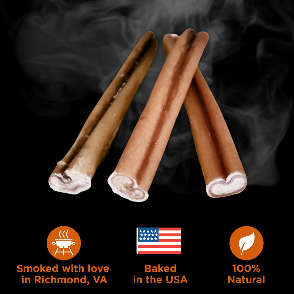 Best Bully Sticks hickory-smoked 6in scent-smoky captures aroma dogs love.