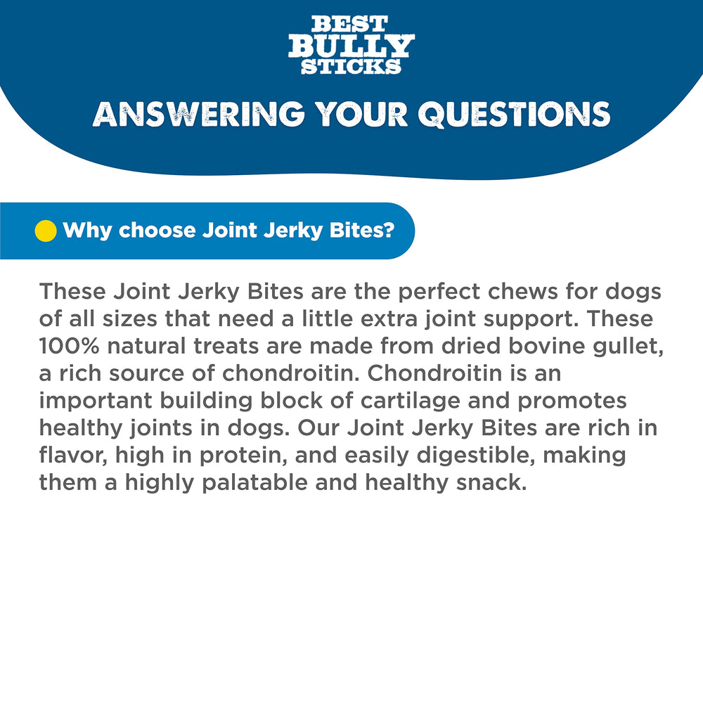 Best Bully Sticks Joint Jerky Gullet Bites dental benefit through chewing action
