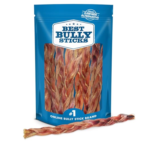 Best Bully Sticks natural XL braided bully stick for large dogs — long-lasting chew.