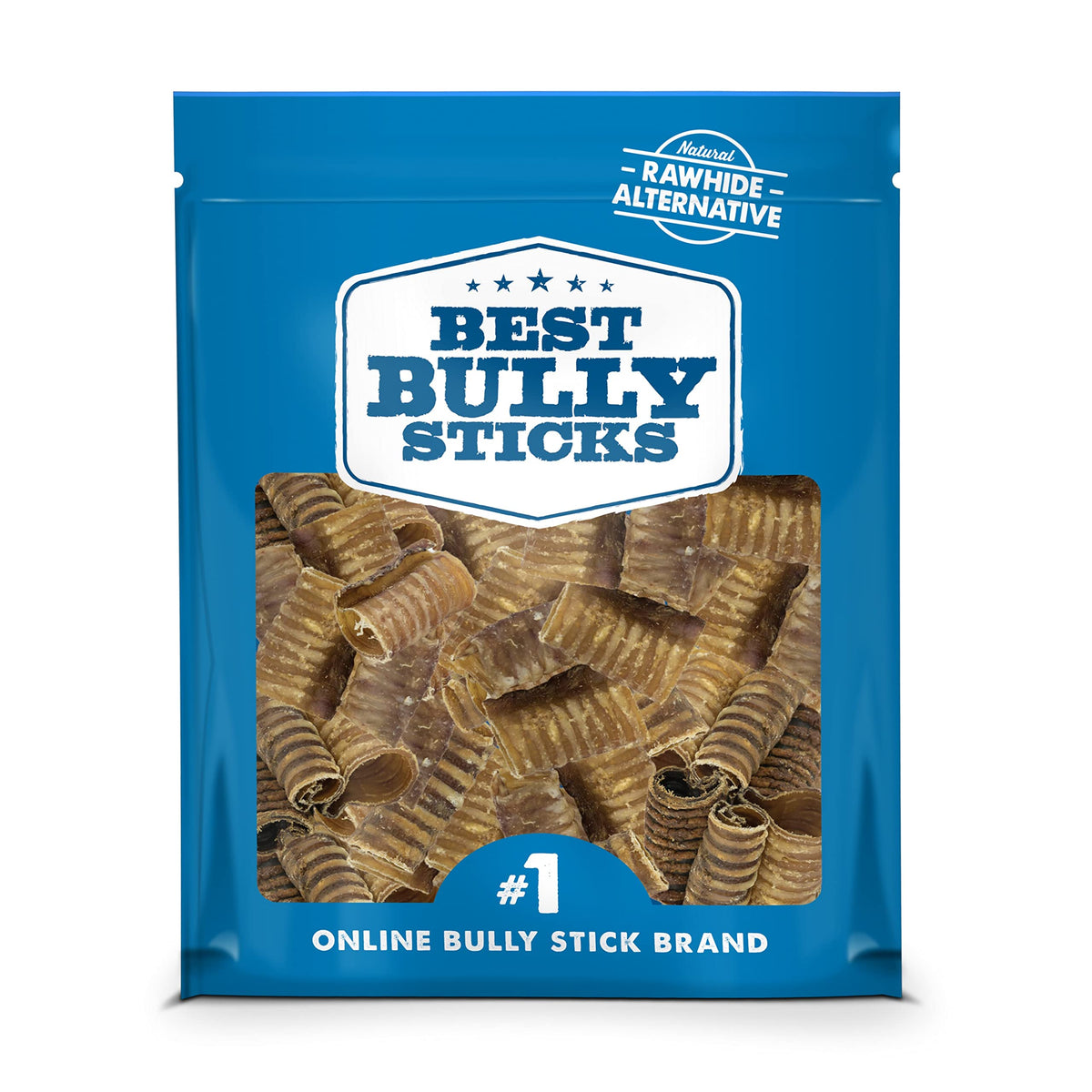 Best Bully Sticks premium 3-inch beef trachea pack front showing 50-count bag for dogs
