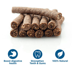 Best Bully Sticks premium beef snap sticks packaging label showing rawhide-free, high-protein snack.