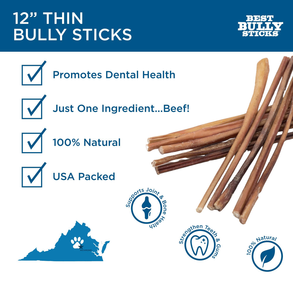 Best Bully Sticks rawhide-free dog chew closeup—single-ingredient beef pizzle for safer chewing.