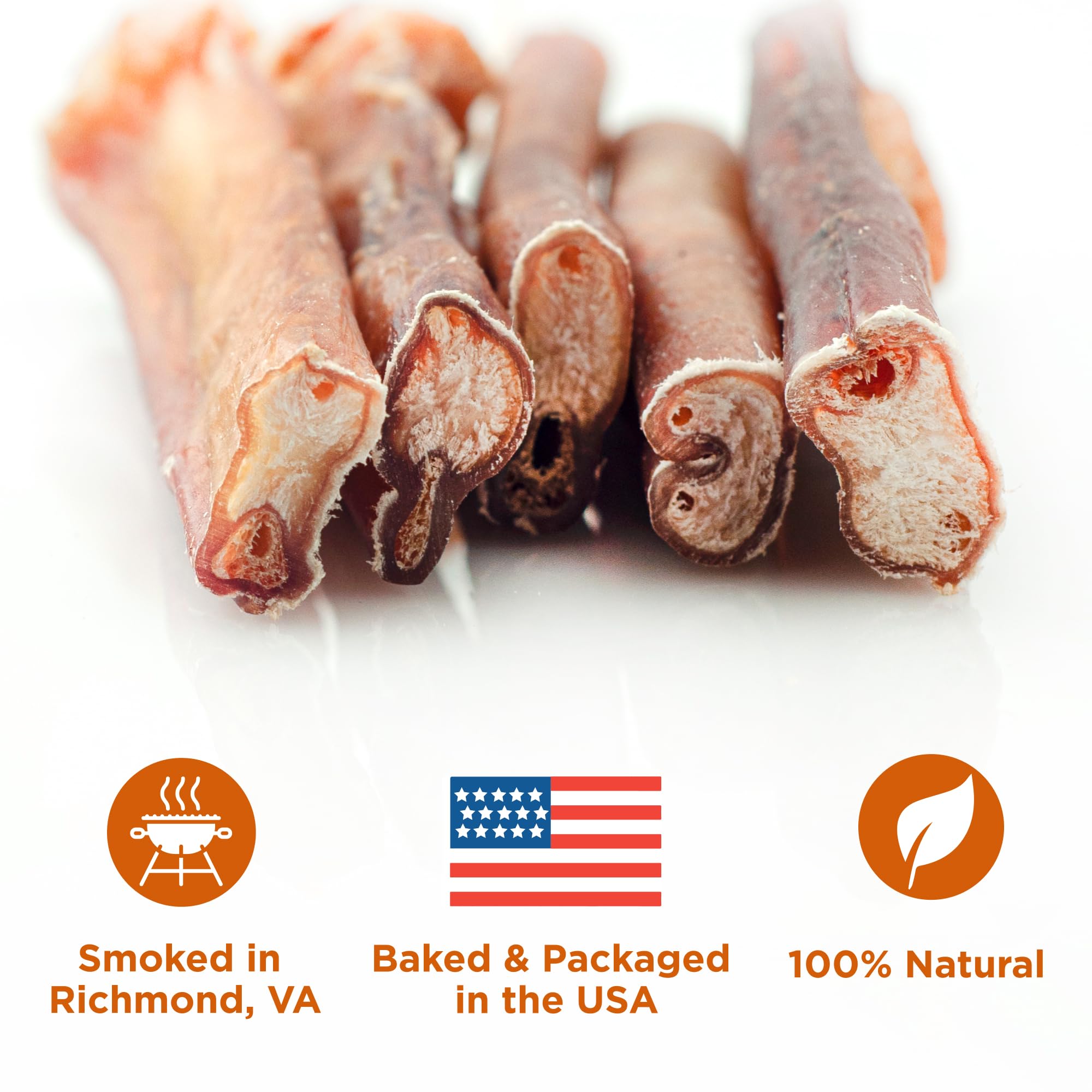 Best Bully Sticks smoky aroma 6in dog chew image suggests enhanced enjoyment during chew time