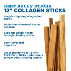 Best Bully Sticks conjunto de 5 unidades, opción duradera para masticación