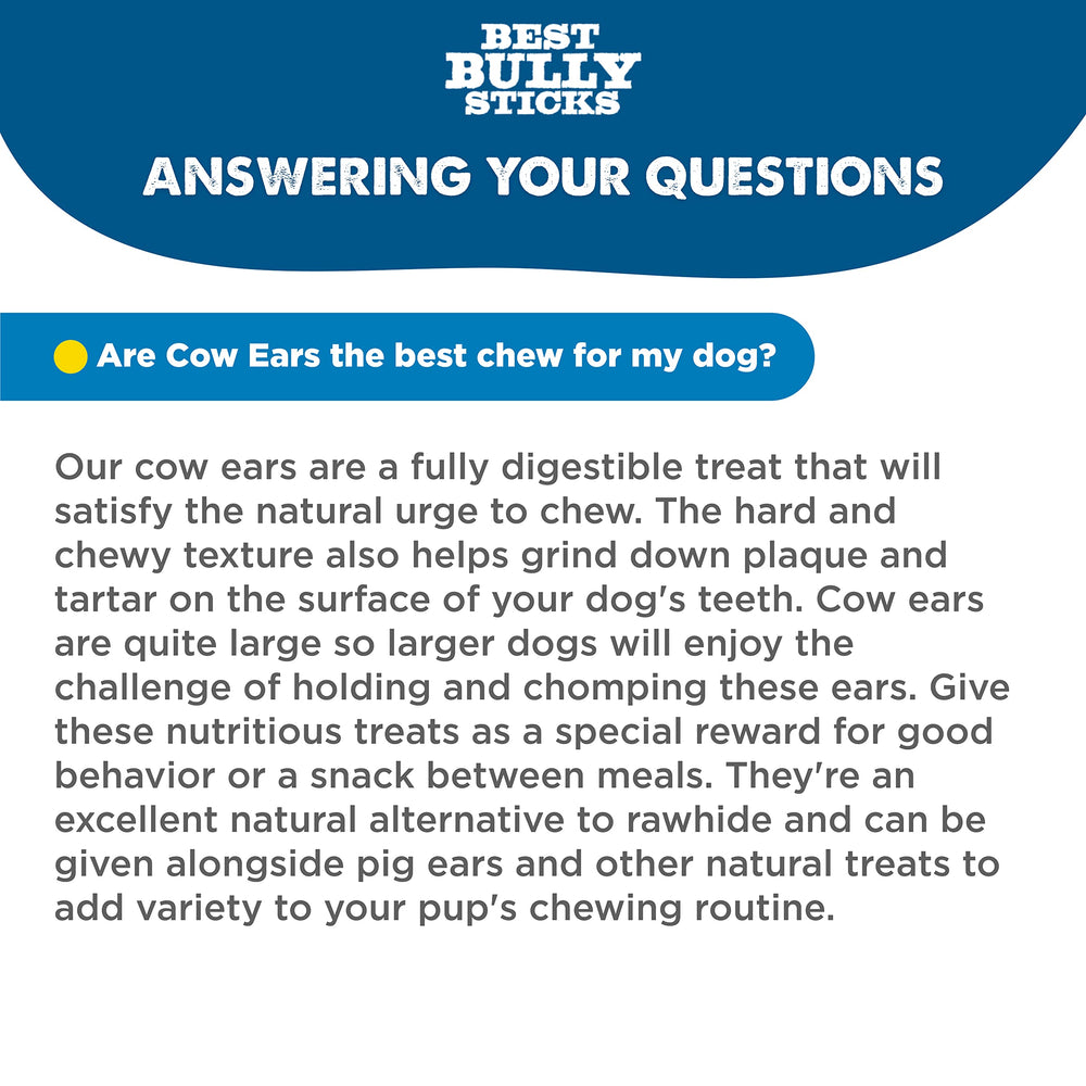 Best Bully Sticks thick-cut cow ears 12-count pack, convenient treat option.