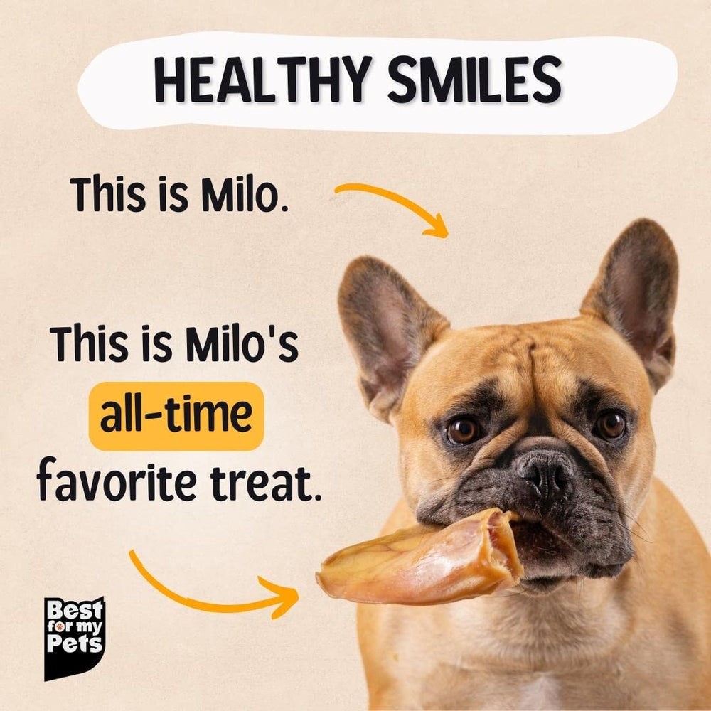 Best For My Pets pig ears usa-inspected label close-up signaling quality and small-batch care.