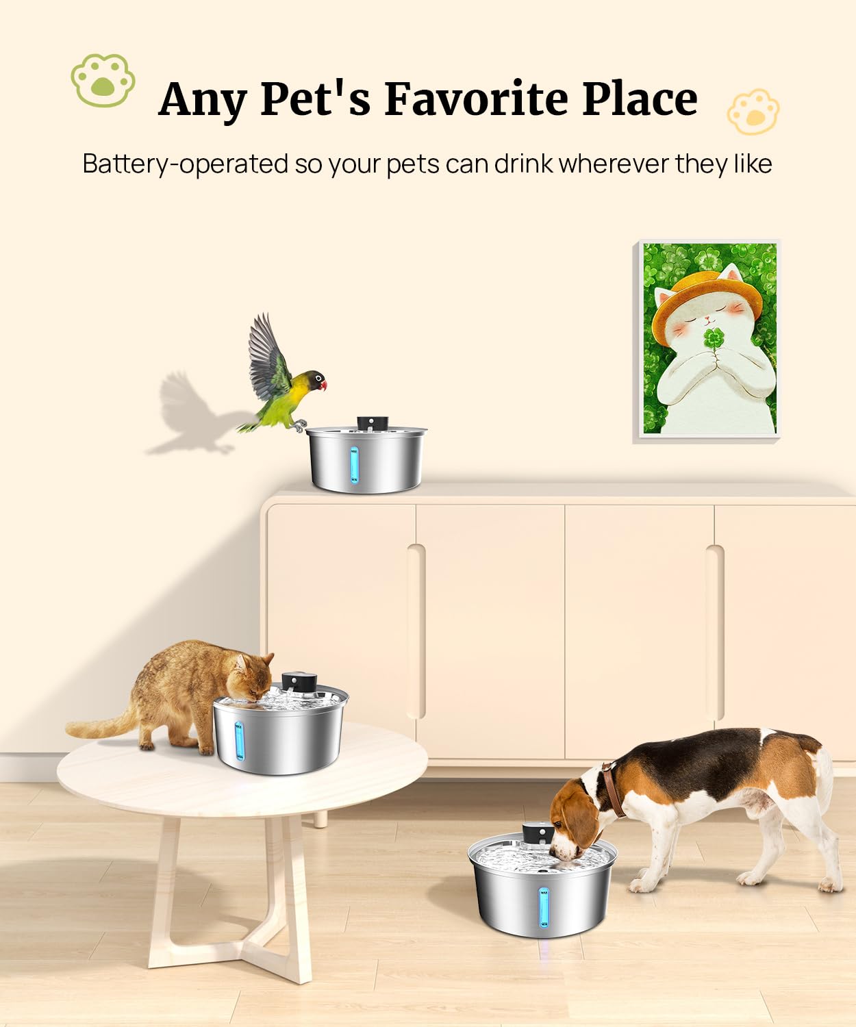 BEST JAJA 7L bowl keeps pets hydrated between refills.