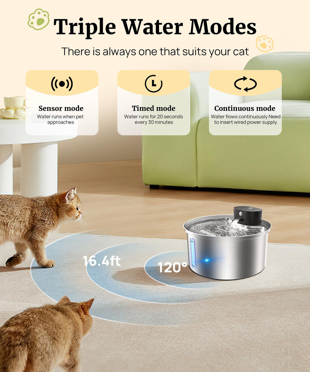 BEST JAJA fountain in Sensor Mode activates on approach for convenient drinking.