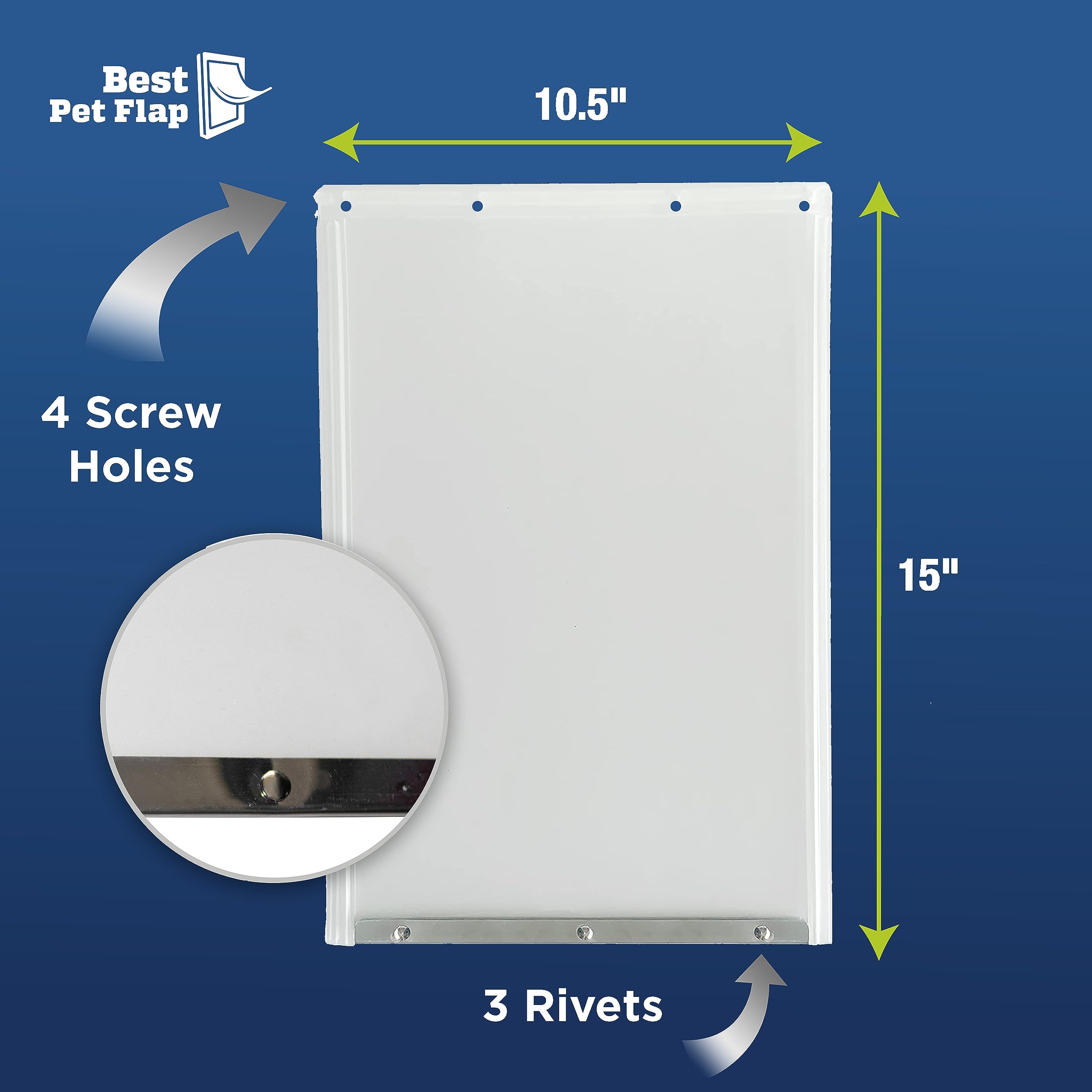Best Pet Flap top mounting holes provide sturdy, quick mounting for reliable performance.
