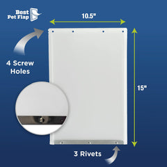 Best Pet Flap top mounting holes provide sturdy, quick mounting for reliable performance.