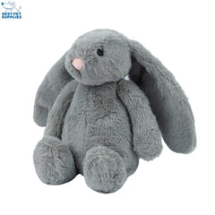 Best Pet Supplies Bunny gray large toy closeup shows durable plush exterior.