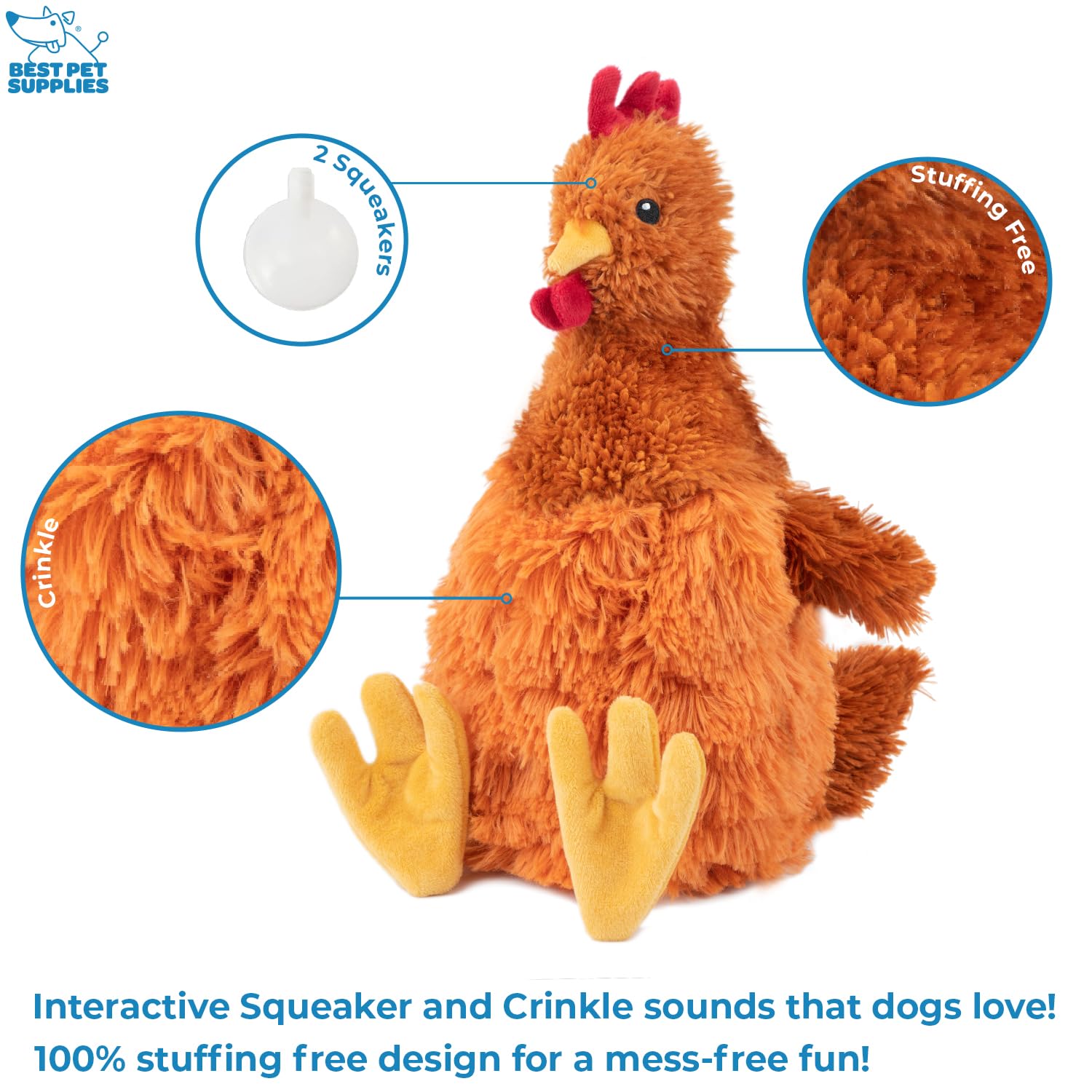 Best Pet Supplies crinkle chicken octopus dog toy legs supports chew time and tug games