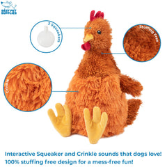 Best Pet Supplies crinkle chicken octopus dog toy legs supports chew time and tug games