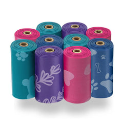 Best Pet Supplies dog poop bags roll closeup showing leak-resistant, mess-free cleanup.