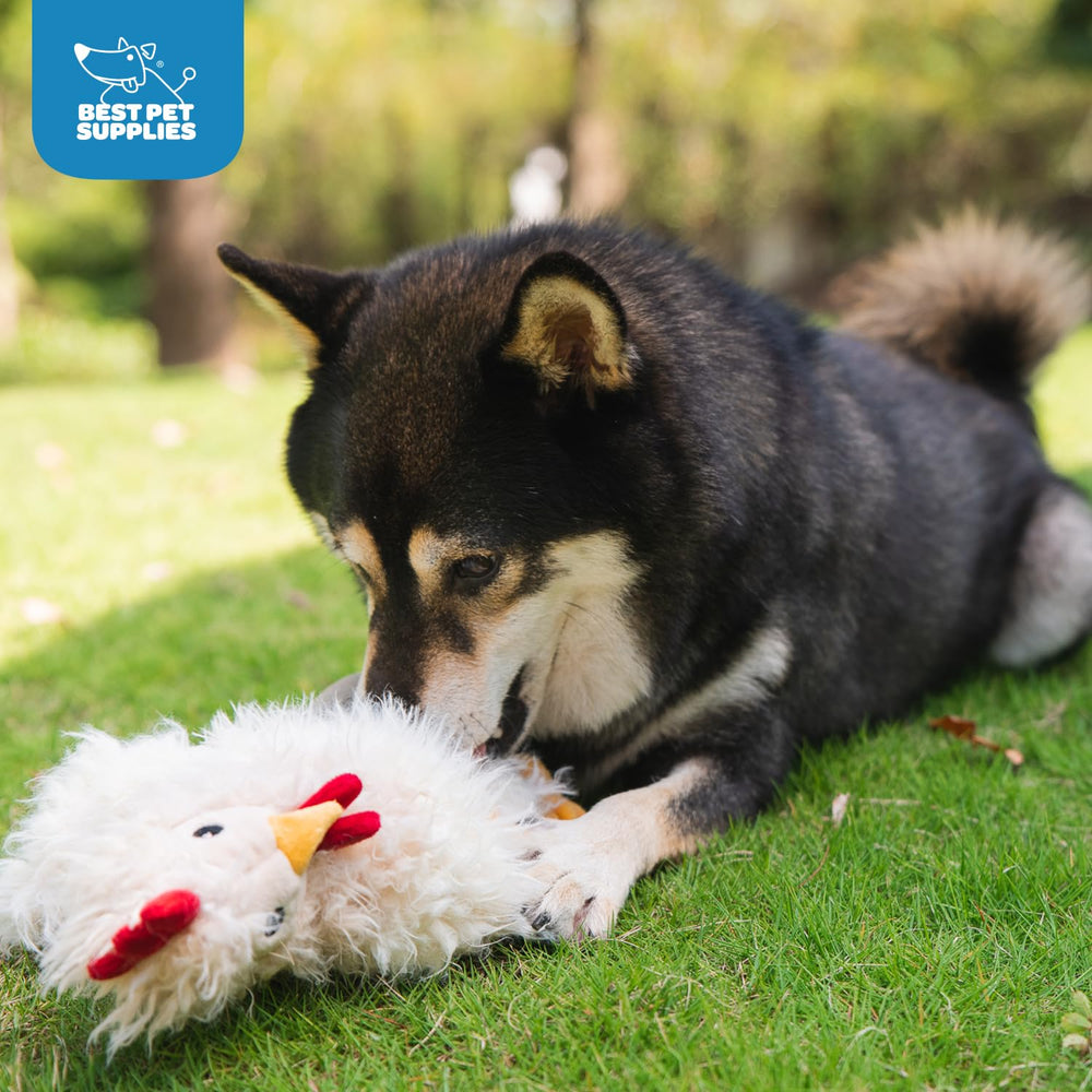 Best Pet Supplies cuddle buddy beige dog toy great for bedtime and comforting routines.