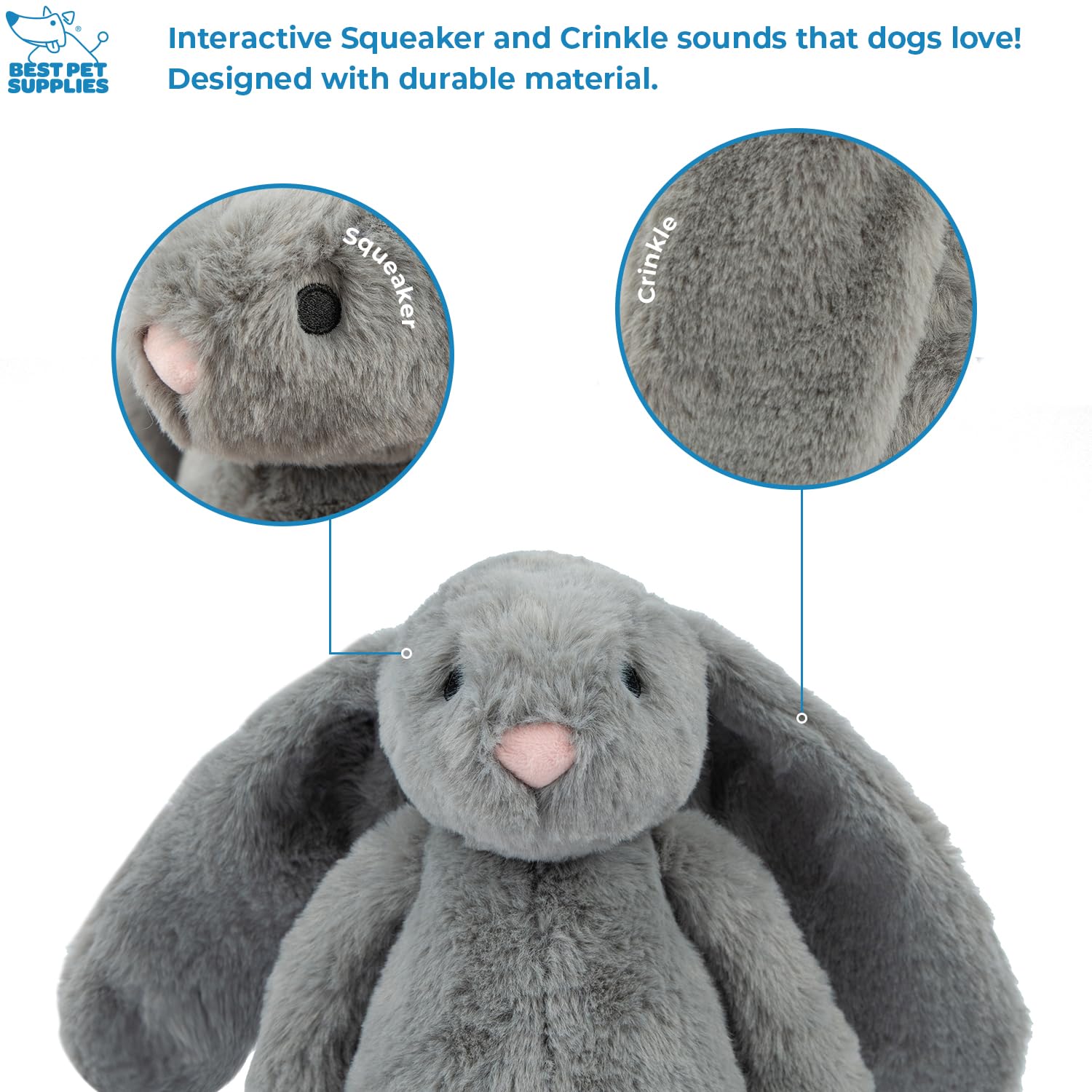 Best Pet Supplies plush stuffing detail emphasizes soft interior gentle on teeth during chewing.
