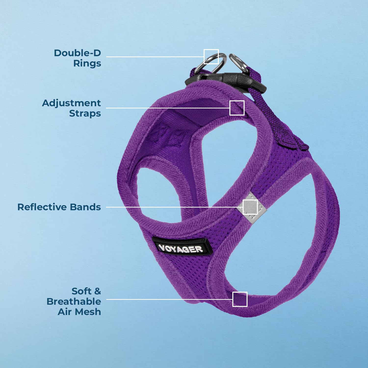 Best Pet Supplies Voyager step-in air harness features hook-and-loop fastener for secure closure.