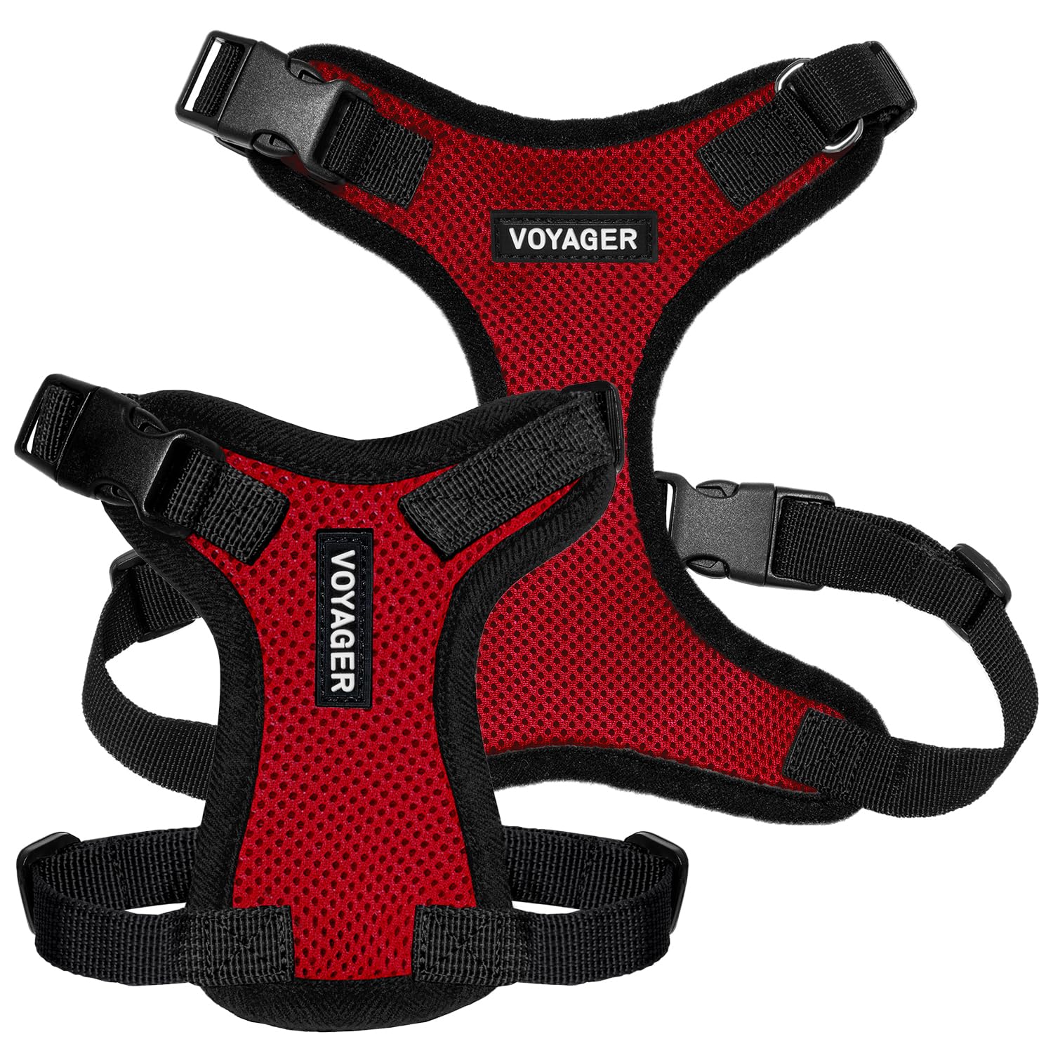 Best Pet Supplies Voyager Step-in Harness back-D-ring showcases secure leash attachment during walks.