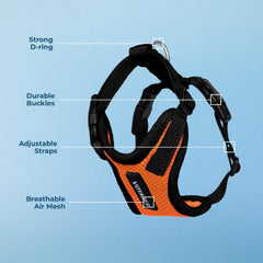 Adjustable chest strap on Voyager Step-in Harness ensures a comfortable fit for pets