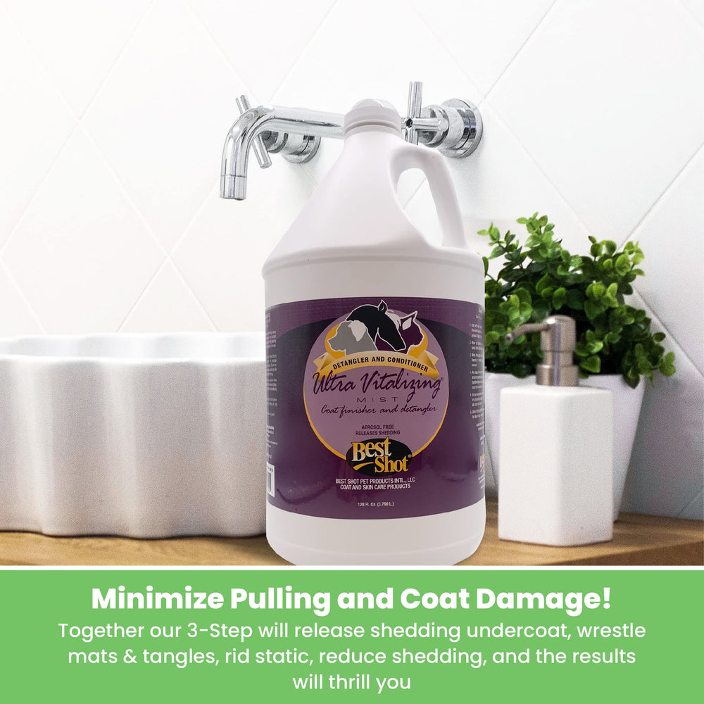 Best Shot Pet Ultra Vitalizing Mist coat health glow after brushing.