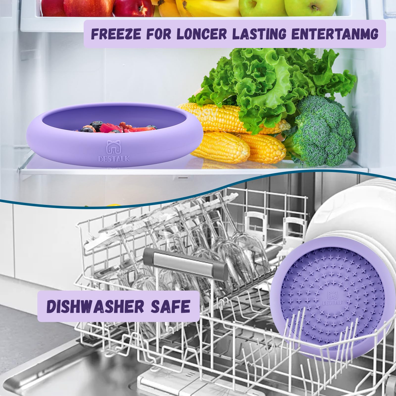 Bestalk lick bowl textured surface supporting licking and dental-friendly use
