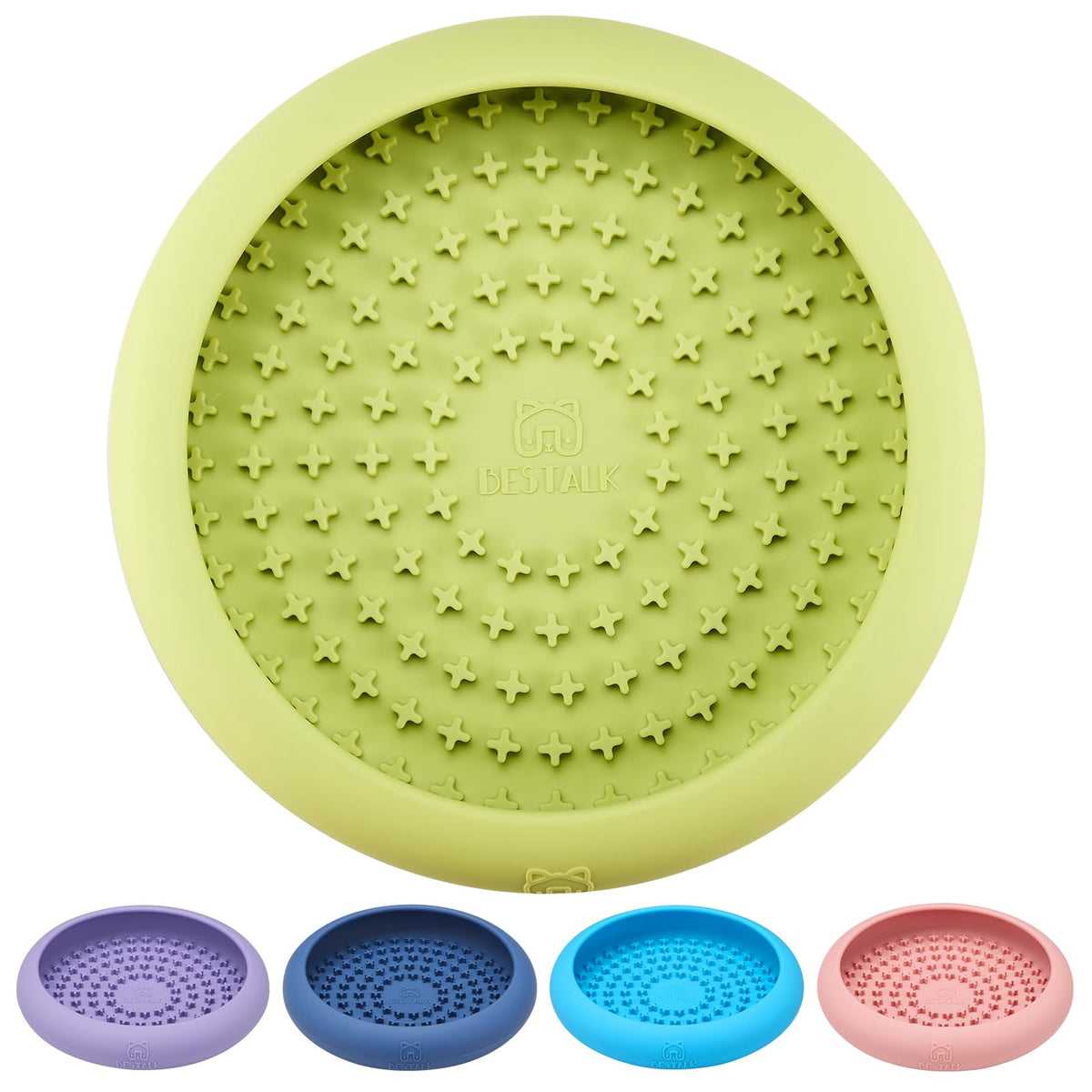 Bestalk dog lick bowl top view shows enrichment for anxious dogs